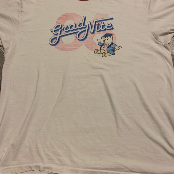 Vintage ‘86 Winnie The Pooh Grad Night Ringer Tee - Picture 2 of 9